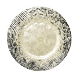 Silver Rimmed Shell Charger Plate